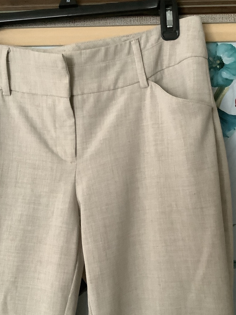 Classic Beige Boot-Cut Dress Pants - Picture 2 of 8